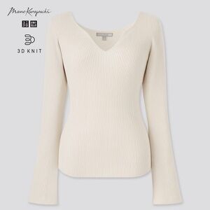 Uniqlo 3D Knit Ribbed Long-Sleeve Sweater (Mame Kurogouchi) Size L, Worn Once